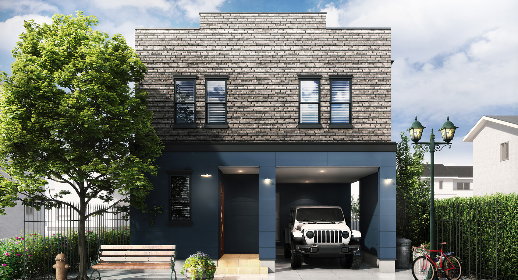 ガレージのある家