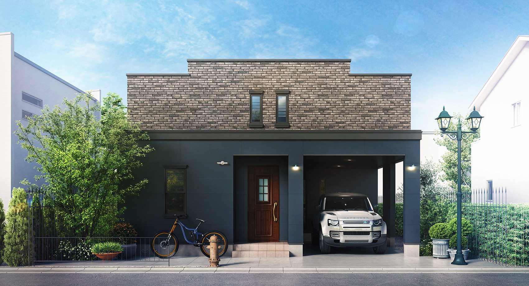 ガレージのある家 平屋モデル